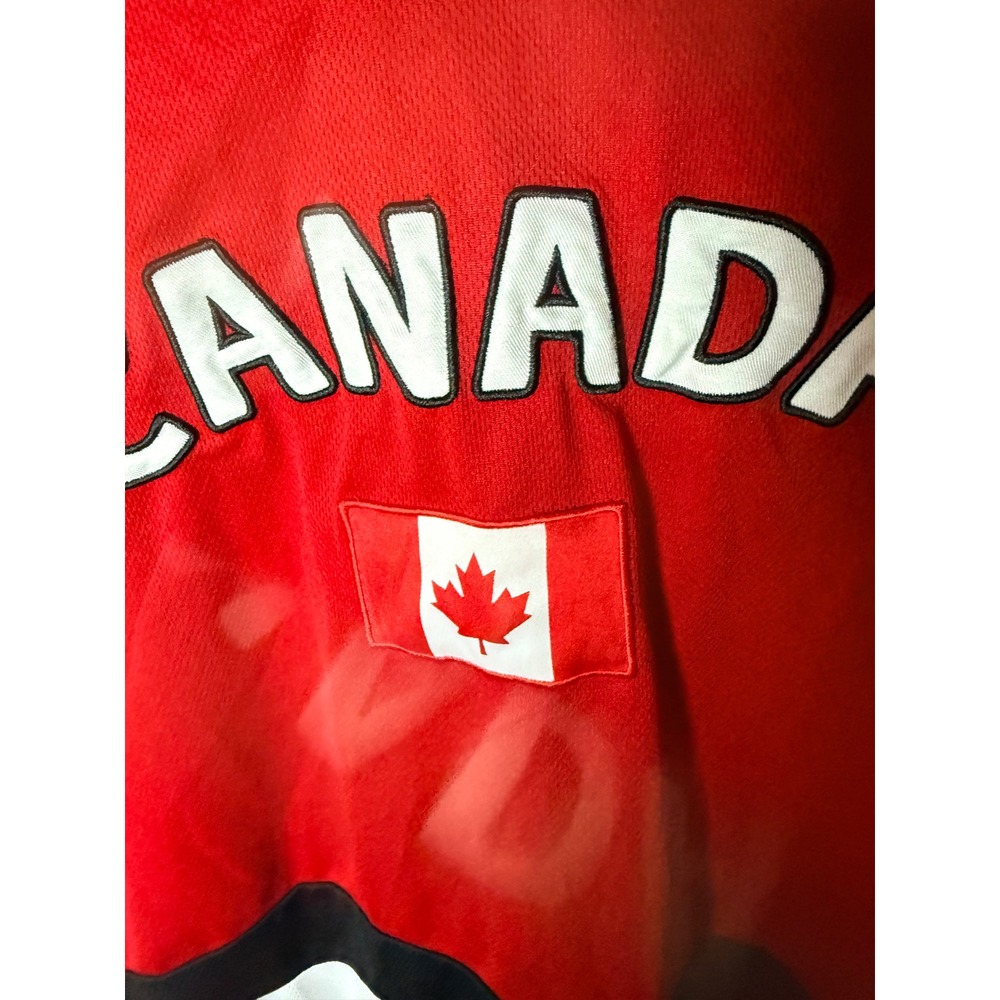 Snowcap Canada Jersey Mens XXL Red Black White Striped Embroidered V-Neck Mesh - Picture 7 of 8